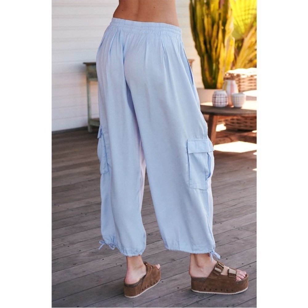 Free People Palash Solid Cargo Pants / Periwinkle Oversized Very Rare View 5